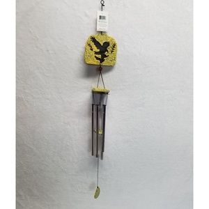 Windchime Yellow Etched Polyresin Stone Eagle